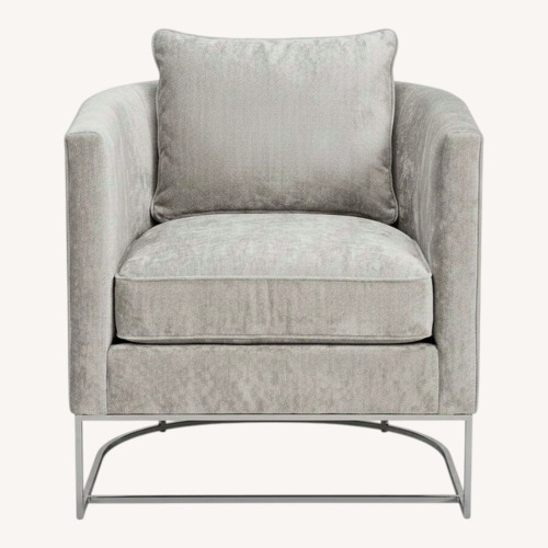 Used Bernhardt Light Gray Velvet Accent Chair for sale on AptDeco