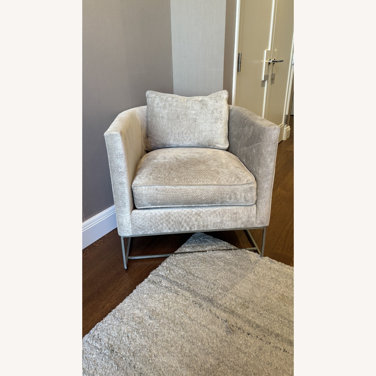 Bernhardt Light Gray Velvet Accent Chair - image-1