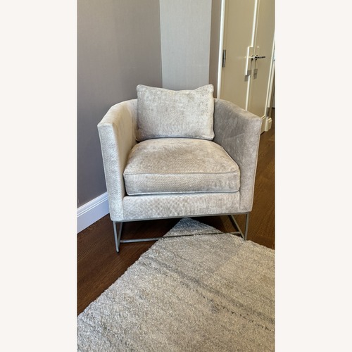 Used Bernhardt Light Gray Velvet Accent Chair for sale on AptDeco