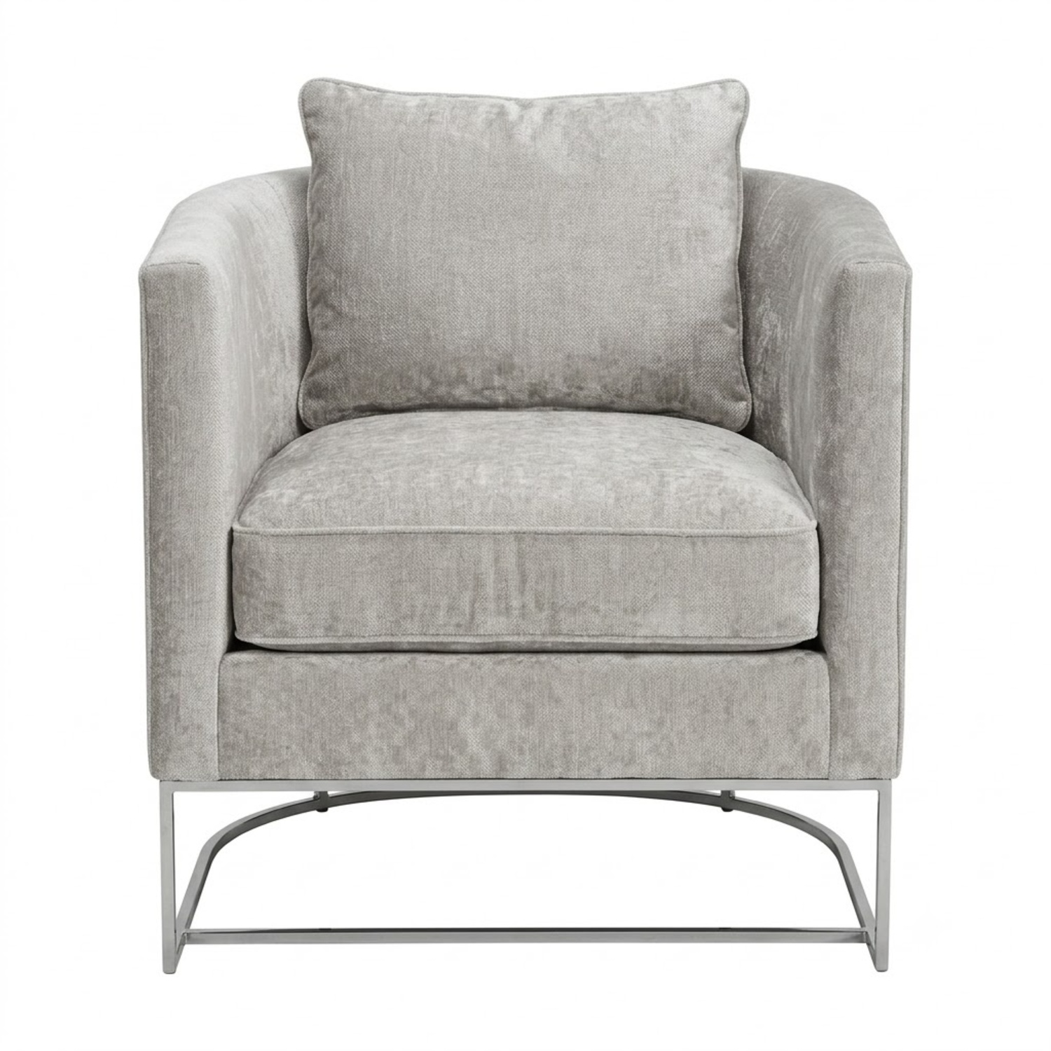 Bernhardt Light Gray Velvet Accent Chair - image-4