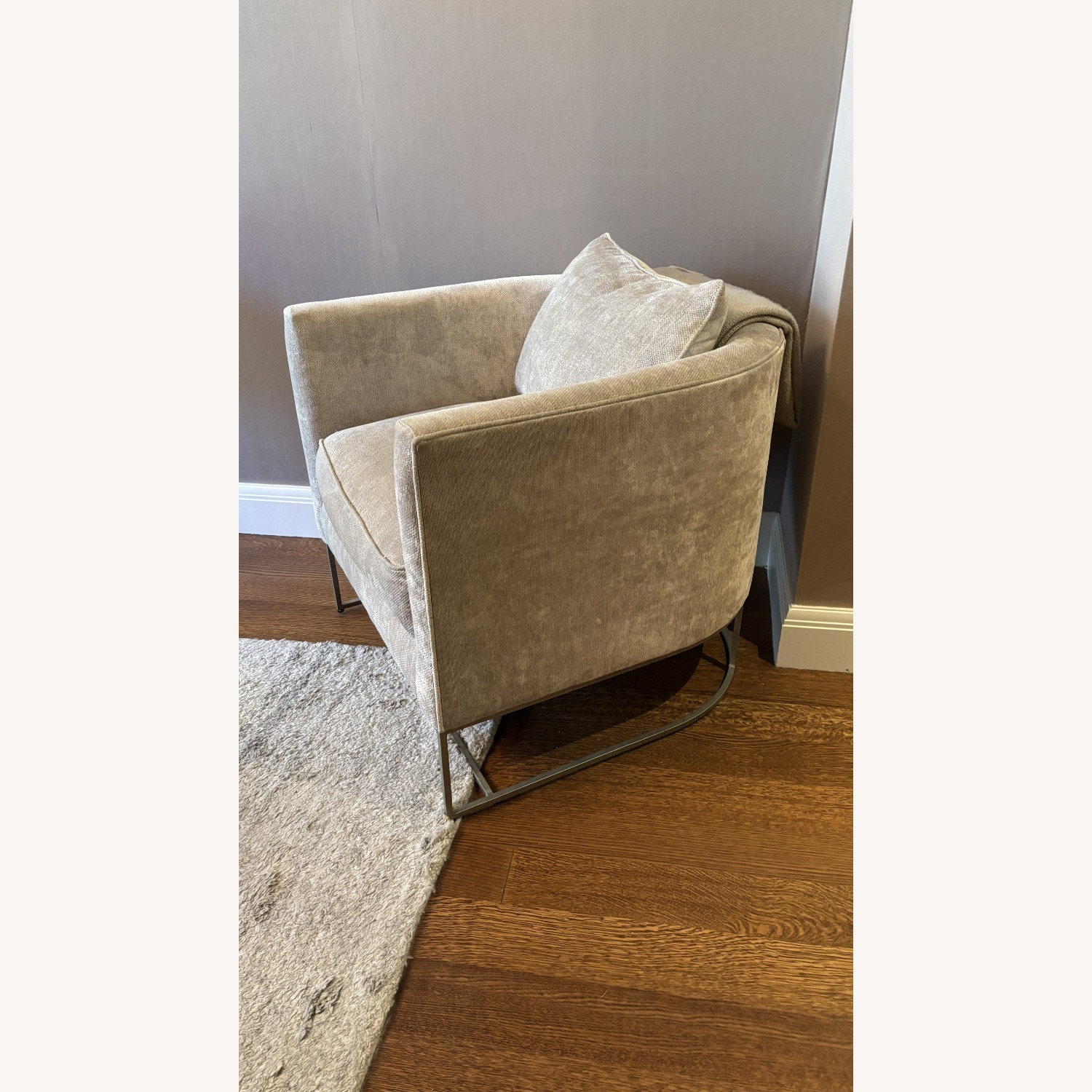 Bernhardt Light Gray Velvet Accent Chair - image-2