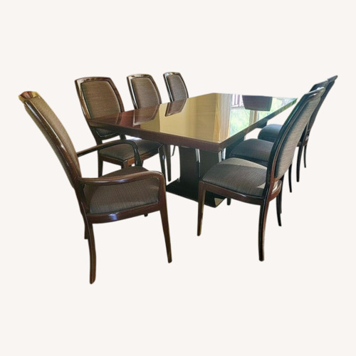Used Excelsior Milano Dark Brown Wood Dining Set for sale on AptDeco