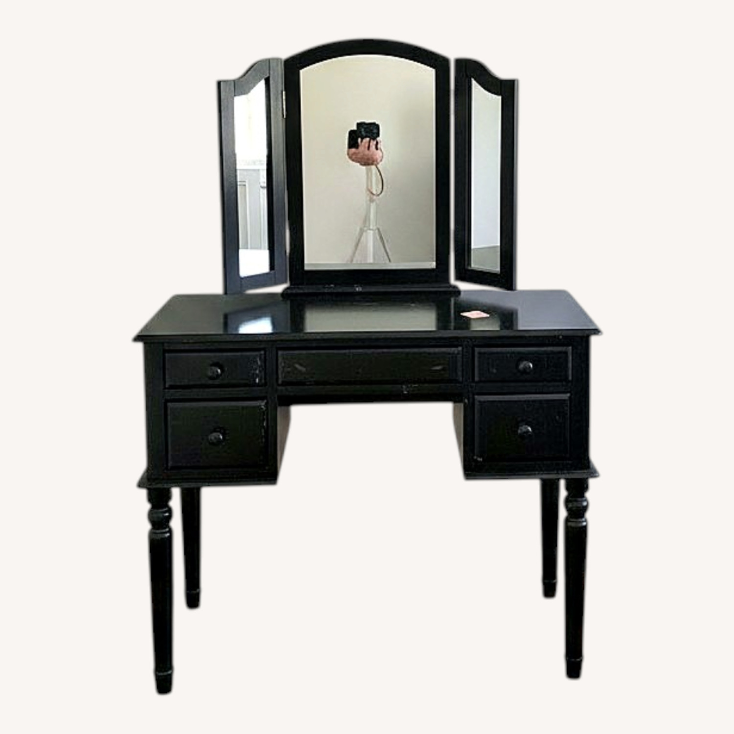Bob's Spencer Black Vanity Table & Mirror - image-0