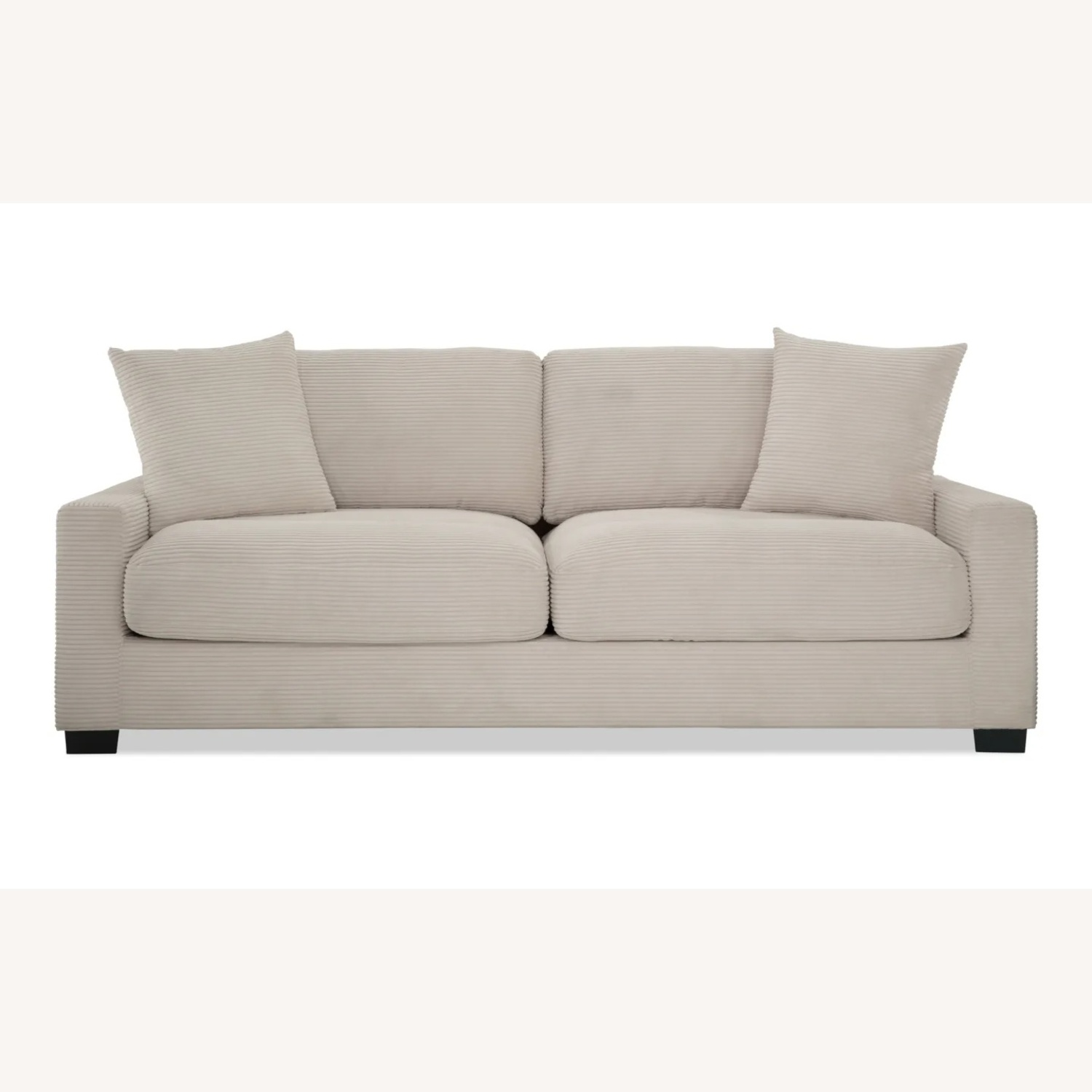 Corduroy 2 Seat Sofa with Ottoman - image-4