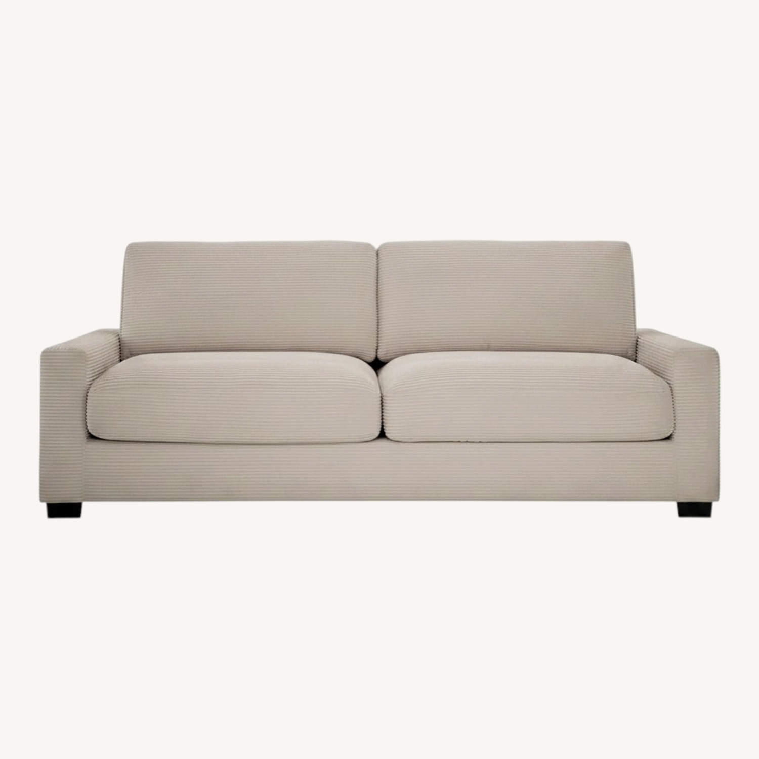 Corduroy 2 Seat Sofa with Ottoman - image-0