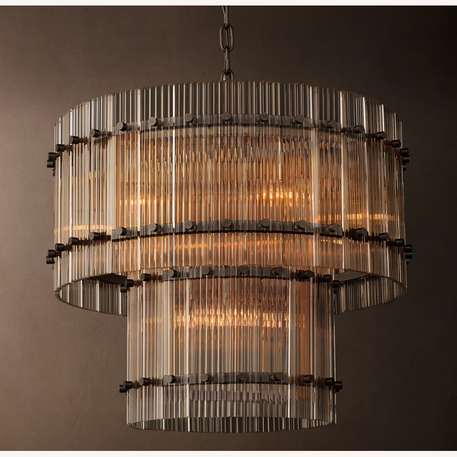 Restoration Hardware Gold Glass Ceiling Lamp - image-4