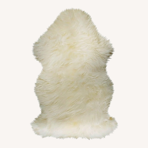 Used Wayfair Colello Natural New Zealand Sheepskin Area Rug 2' x 3' for sale on AptDeco
