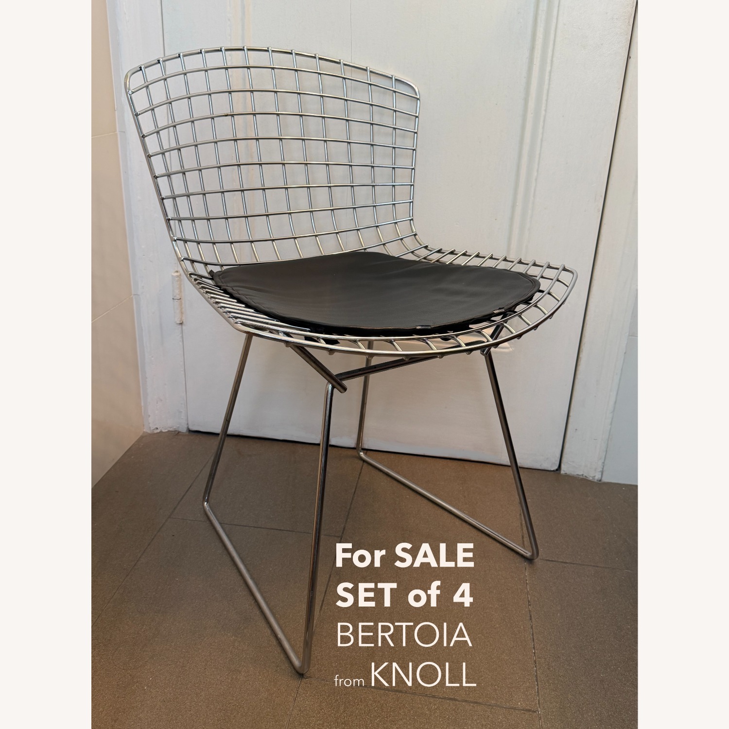 Bertoia Silver Metal Dining Chairs - image-3