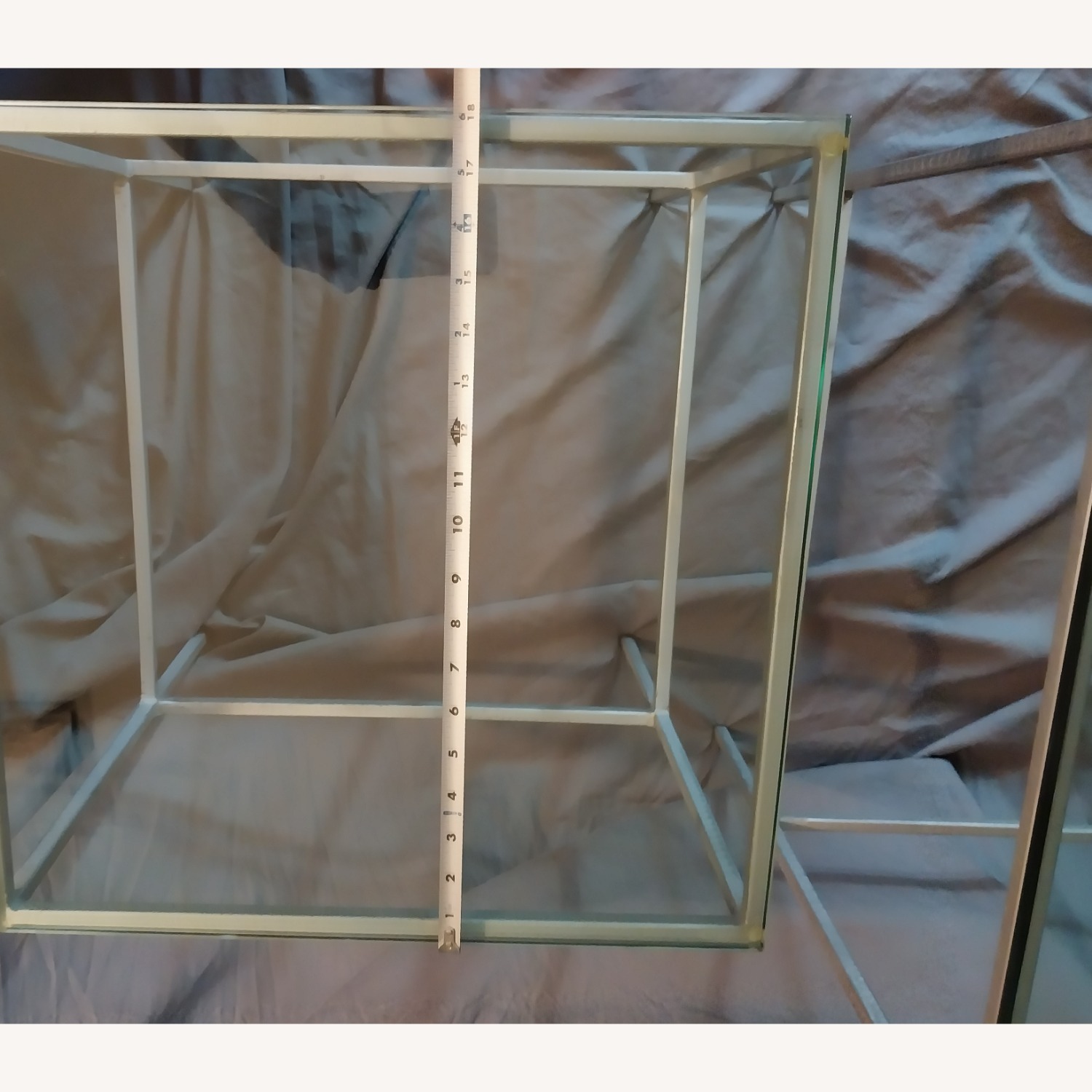 Silver Glass Nesting Tables Set of 2 - image-13