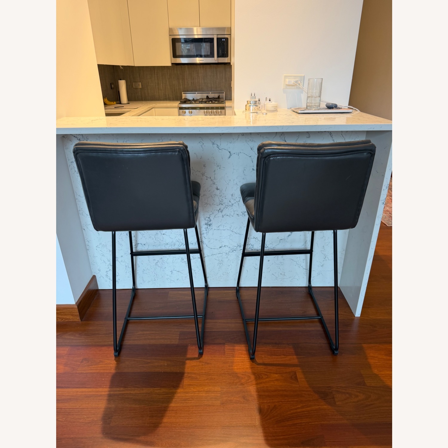 Wayfair Black Faux Leather Stool - image-1