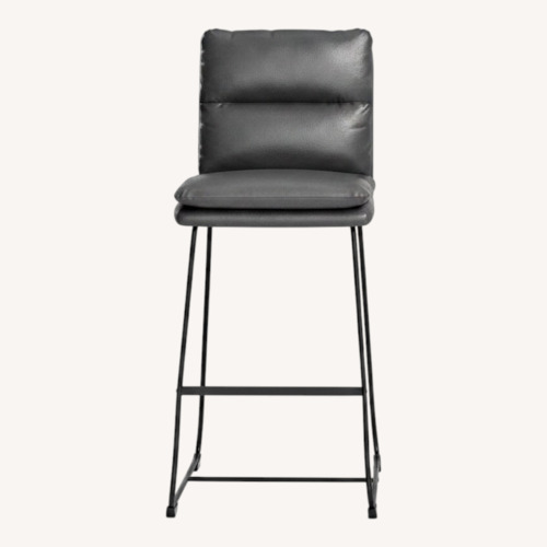 Used Wayfair Black Faux Leather Stool for sale on AptDeco