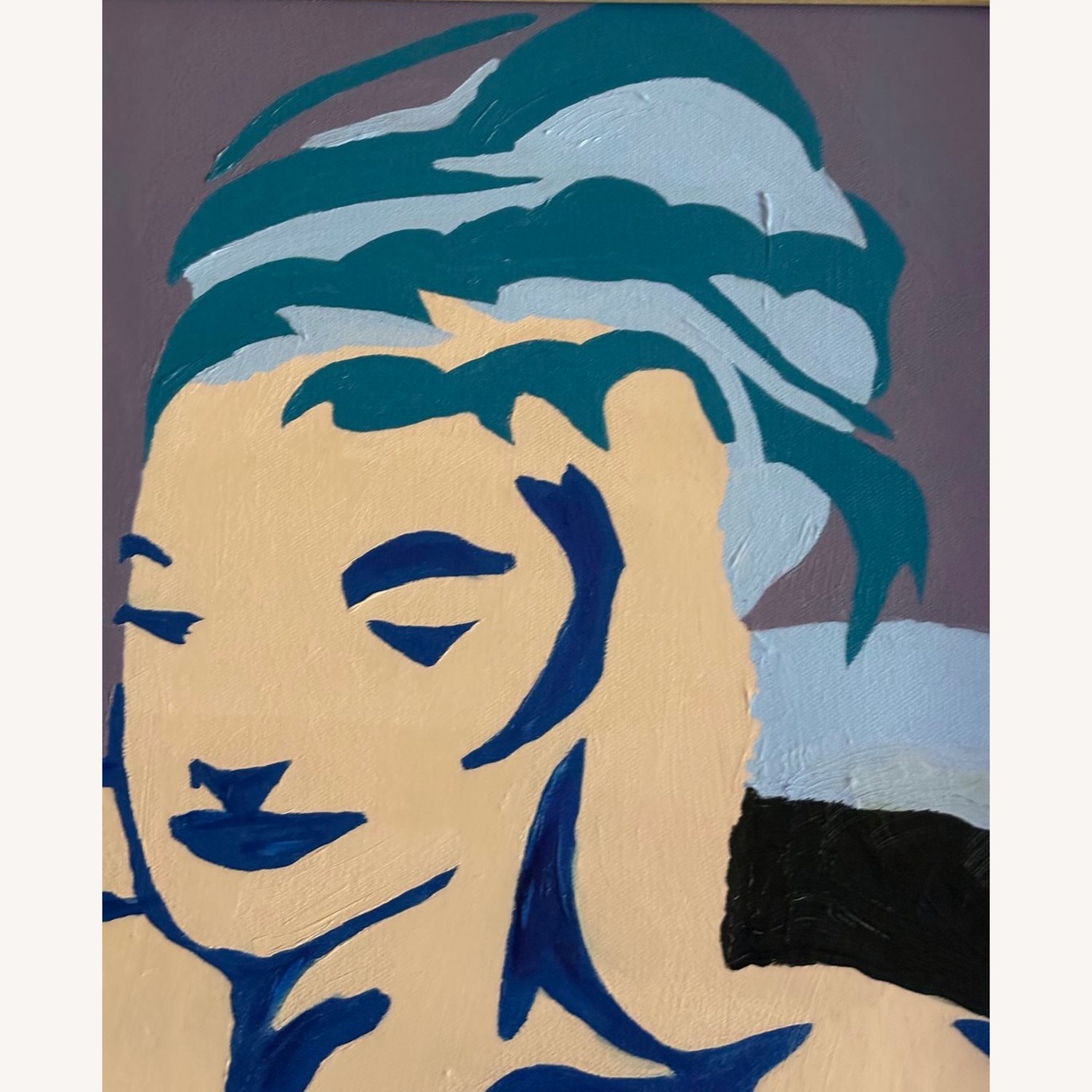 Women in Blue Reading a Book Wall Art - image-2