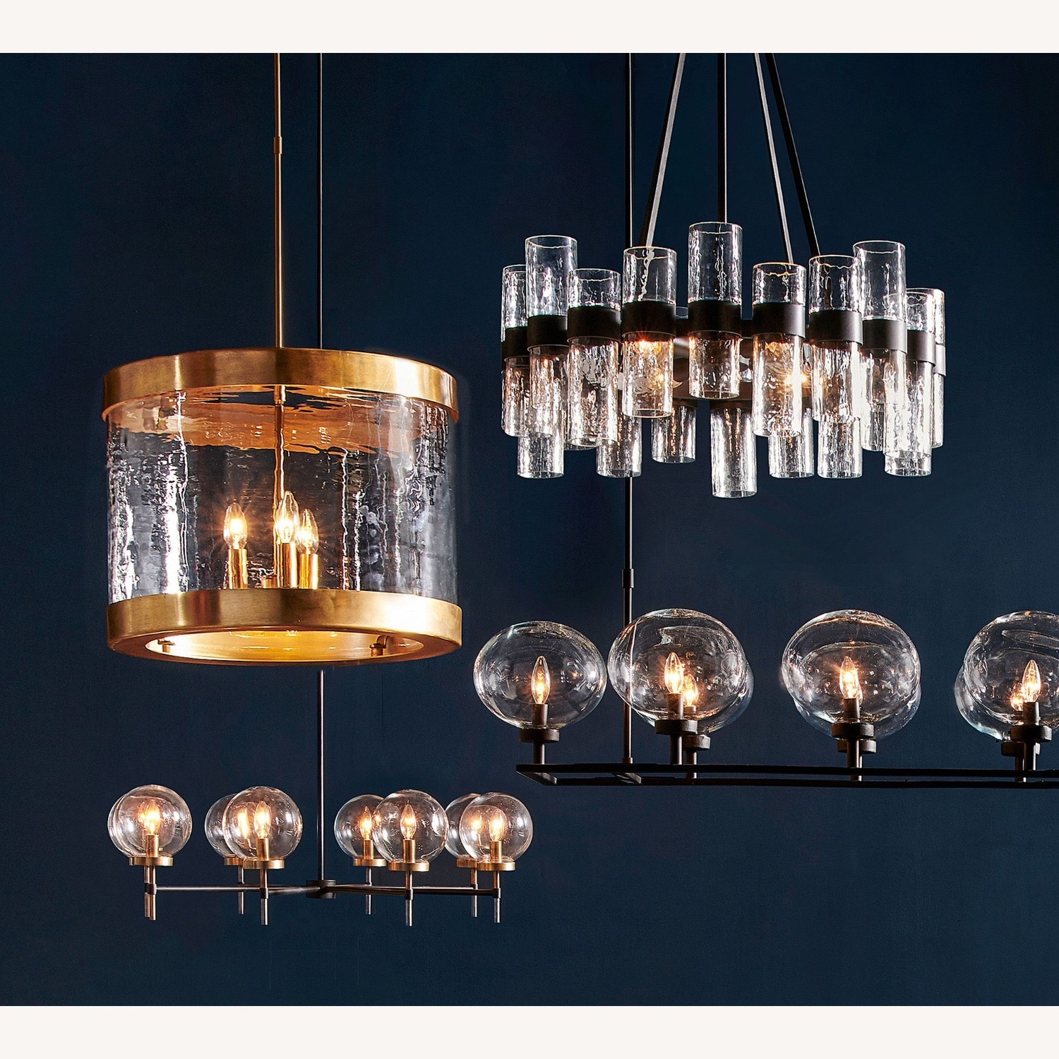 Pottery Barn Penni Recycled Glass Chandelier (24") - image-3