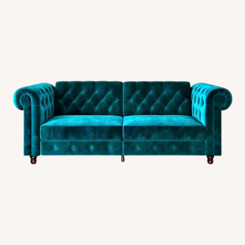 Used DHP Felix Chesterfield Sofa Futon, Green Velvet for sale on AptDeco