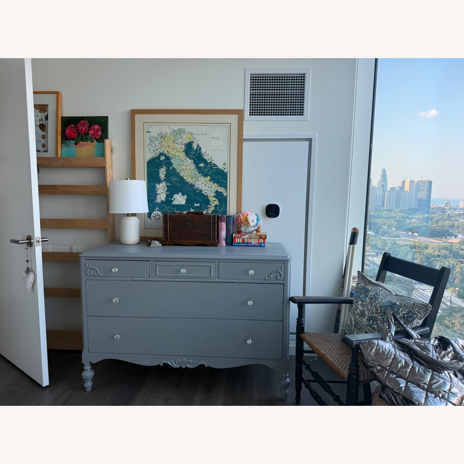 Vintage/Antique Finds Light Gray Wood Dresser - image-2