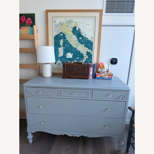 Used Vintage/Antique Finds Light Gray Wood Dresser for sale on AptDeco