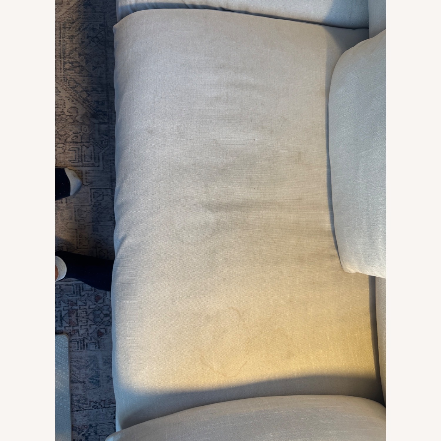 White Fabric 3+ Seater Sofa - image-5