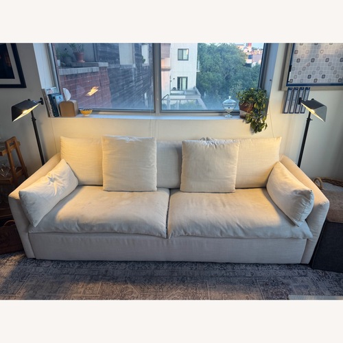Used White Fabric 3+ Seater Sofa for sale on AptDeco