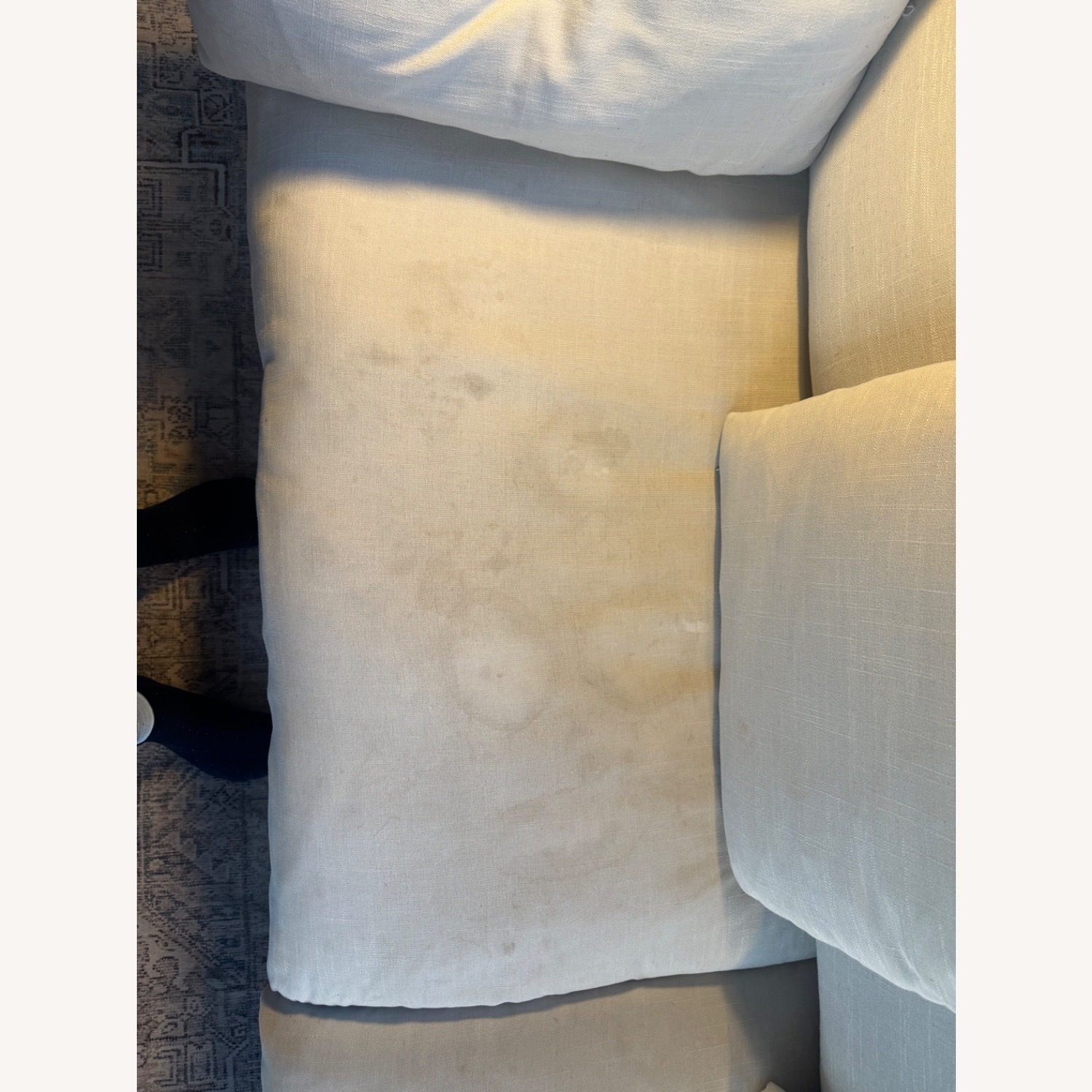 White Fabric 3+ Seater Sofa - image-4