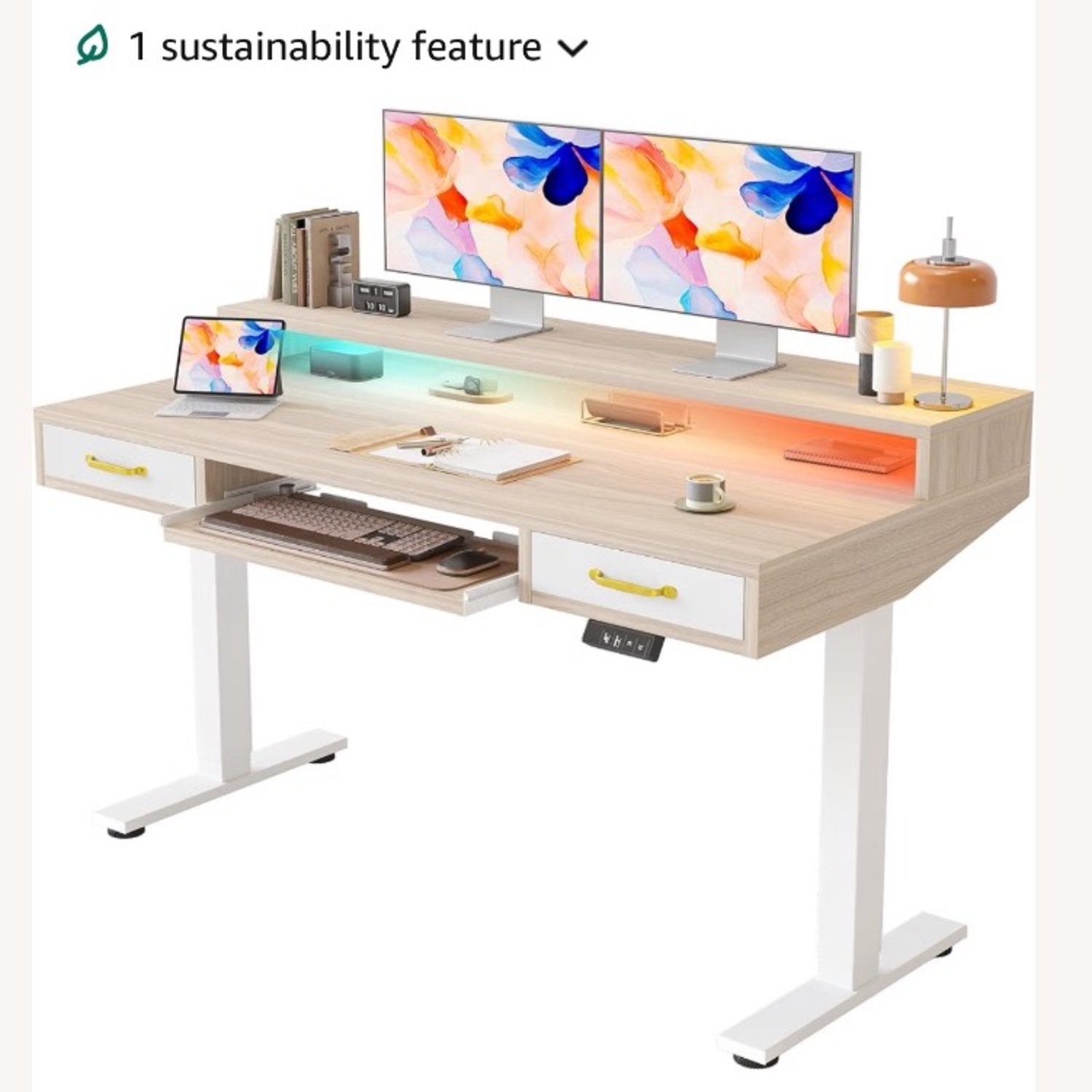TIQLAB Standing Desk with Two Drawers - image-5