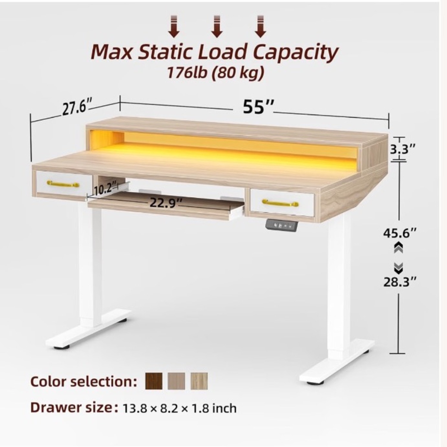 TIQLAB Standing Desk with Two Drawers - image-6