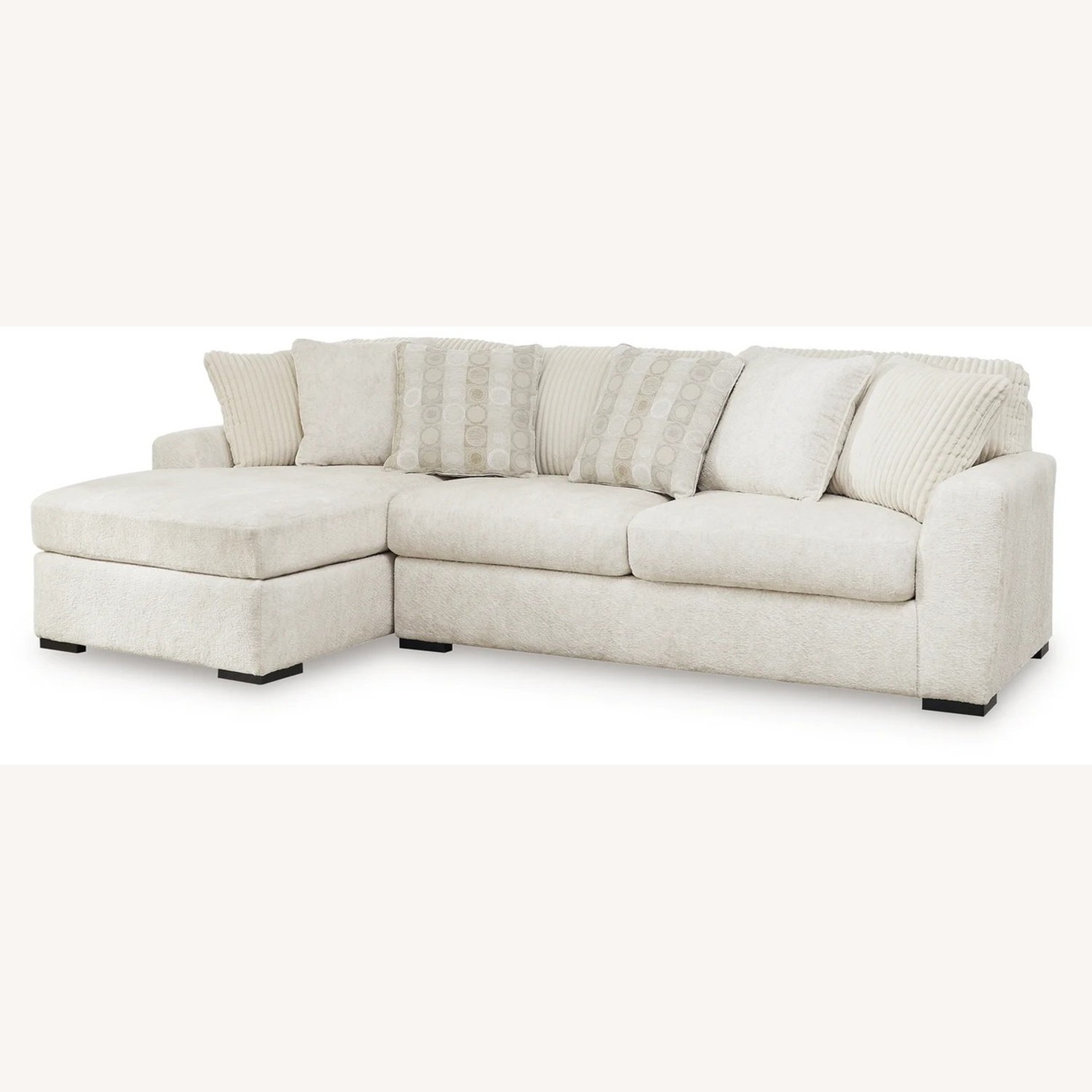 Ashley Furniture White Cotton 3+ Piece Sectional - image-5