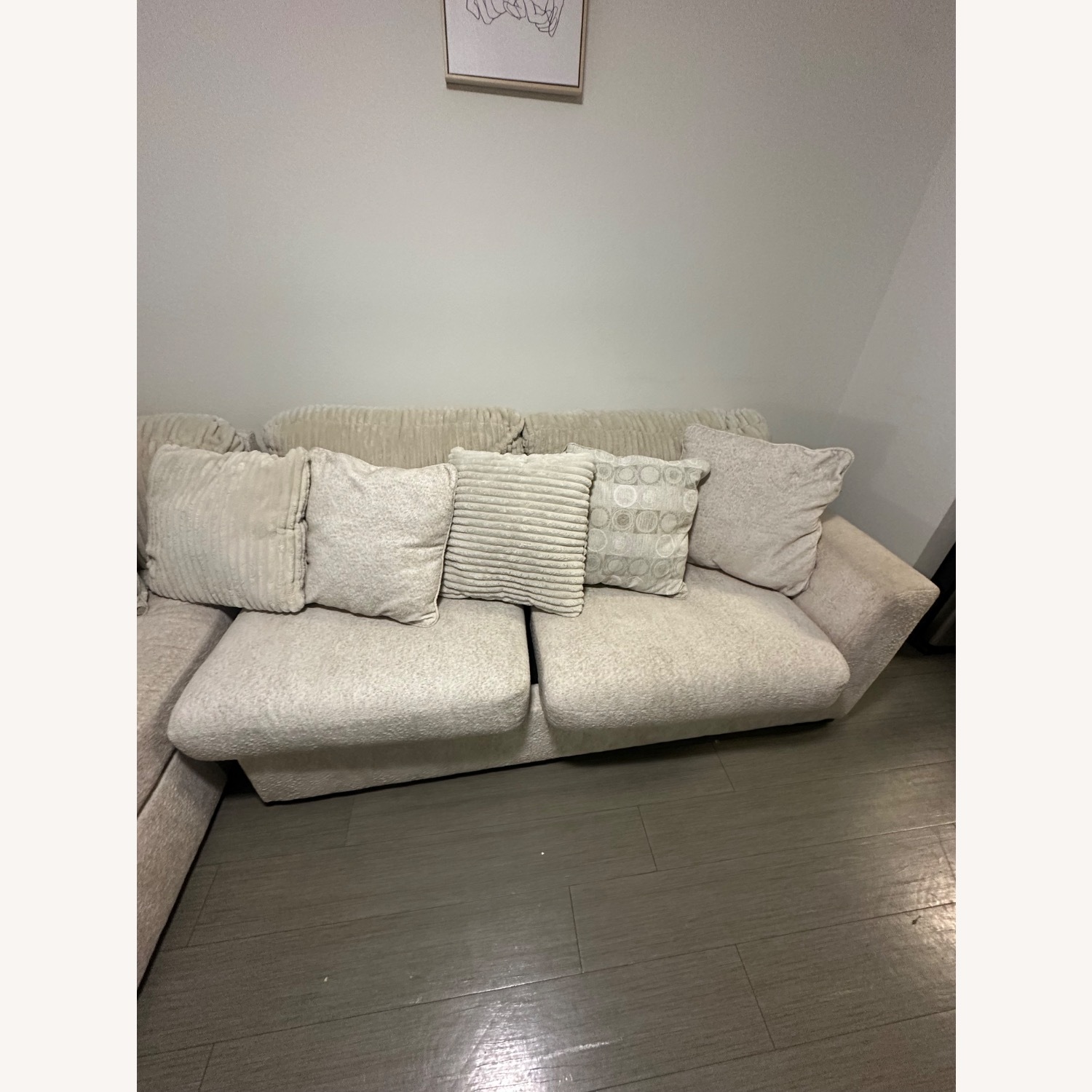Ashley Furniture White Cotton 3+ Piece Sectional - image-3
