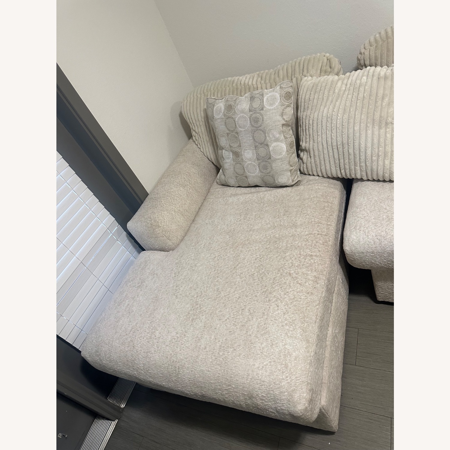 Ashley Furniture White Cotton 3+ Piece Sectional - image-4