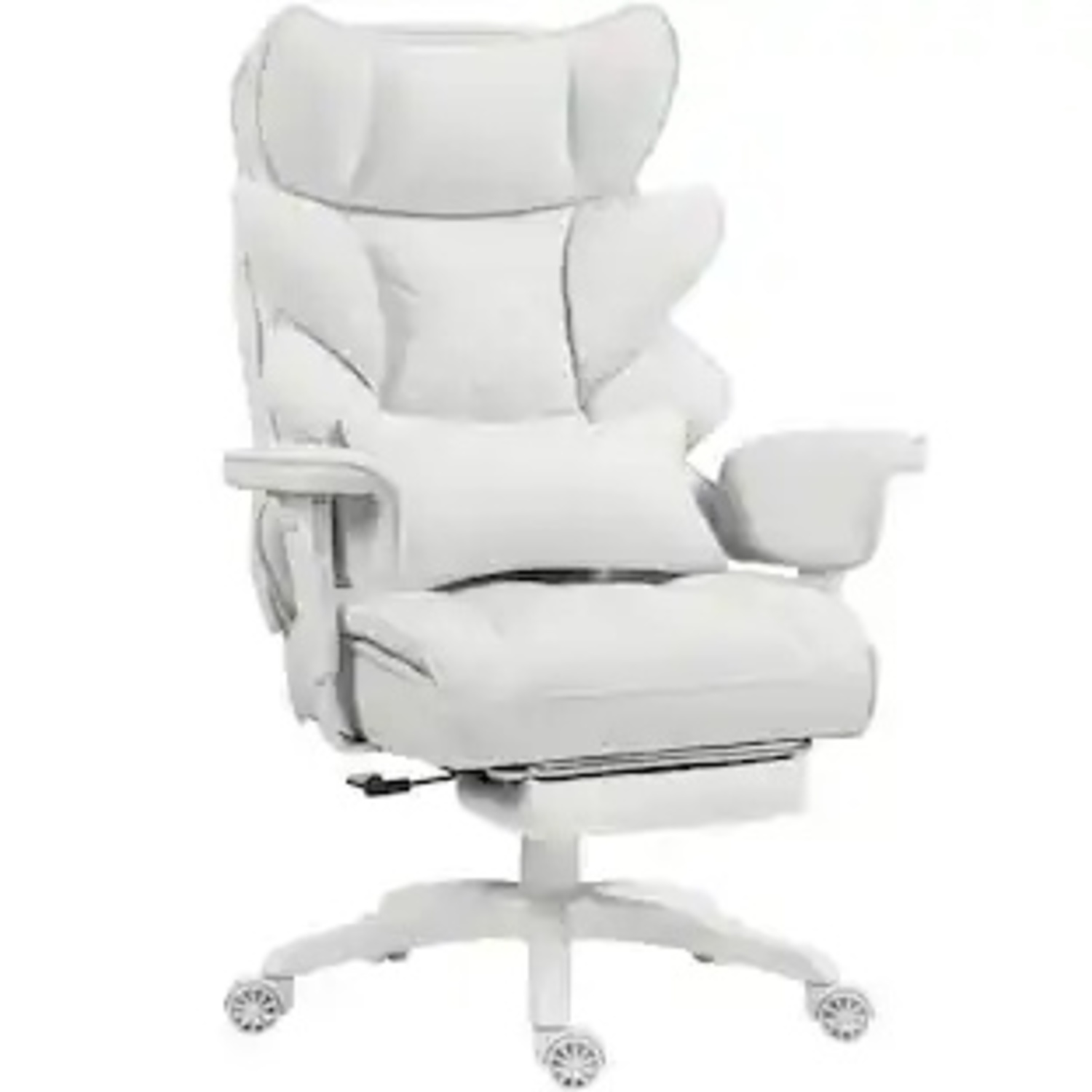Large White Leather Chair - image-4