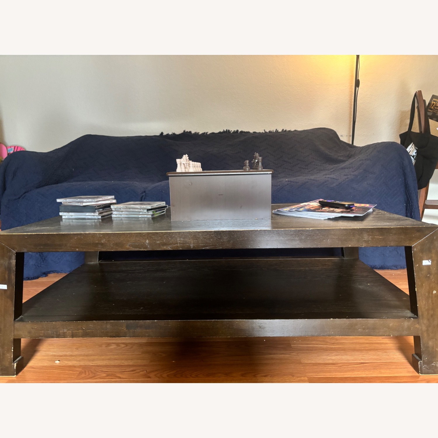 Dark Brown Wooden Coffee Table - image-1