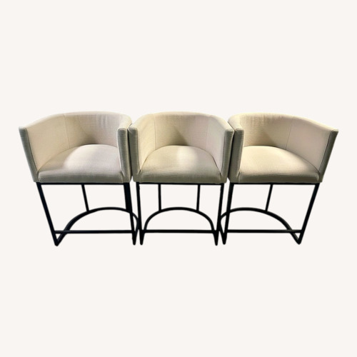 Used Vintage/Antique Finds White Linen Stools for sale on AptDeco