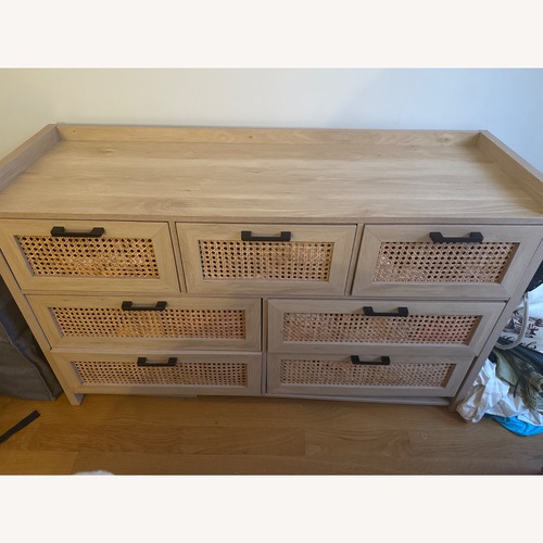 Used Beige Wicker/Wood Dresser for sale on AptDeco