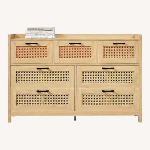 Used Beige Wicker/Wood Dresser for sale on AptDeco