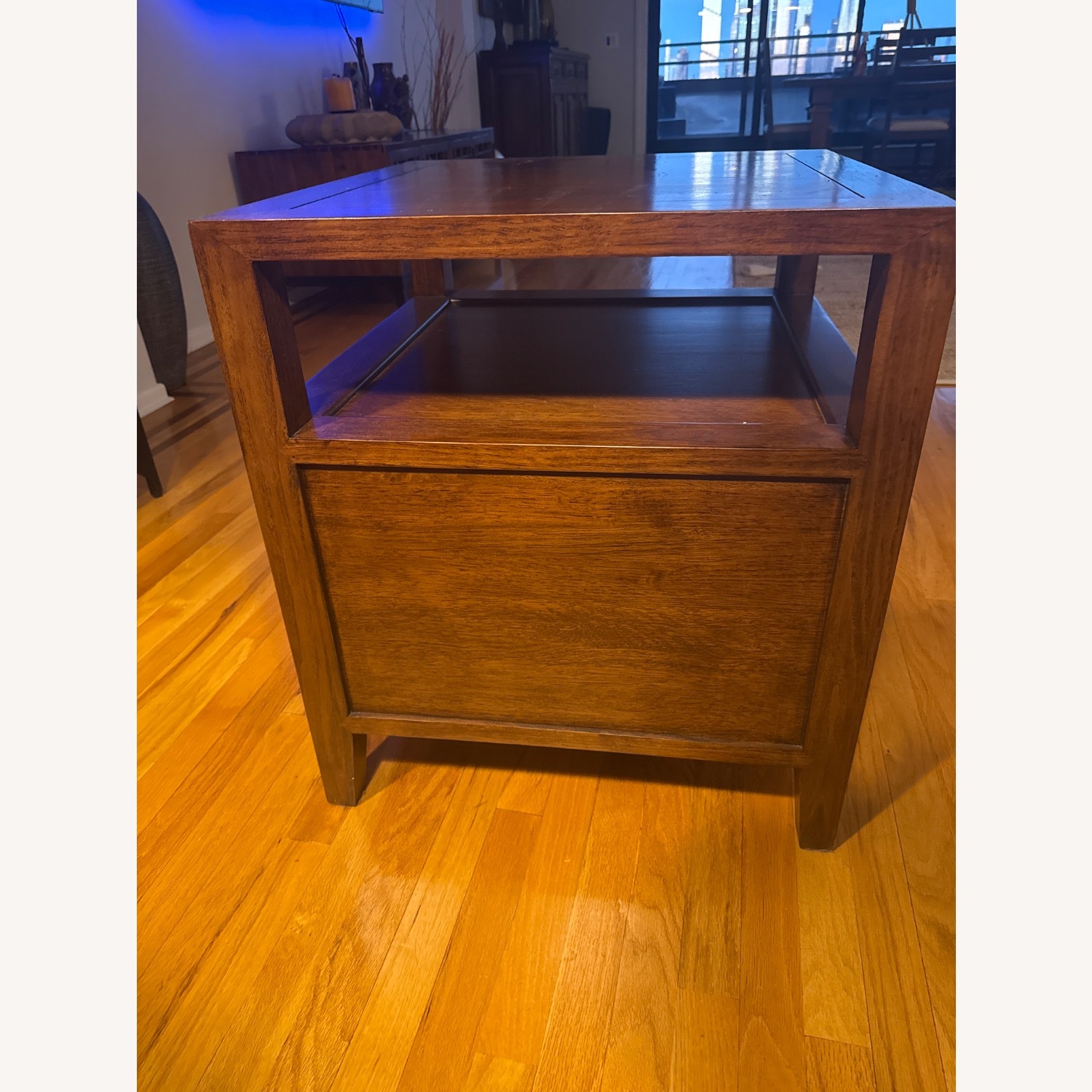 Dark Brown Wood Side Table - image-3