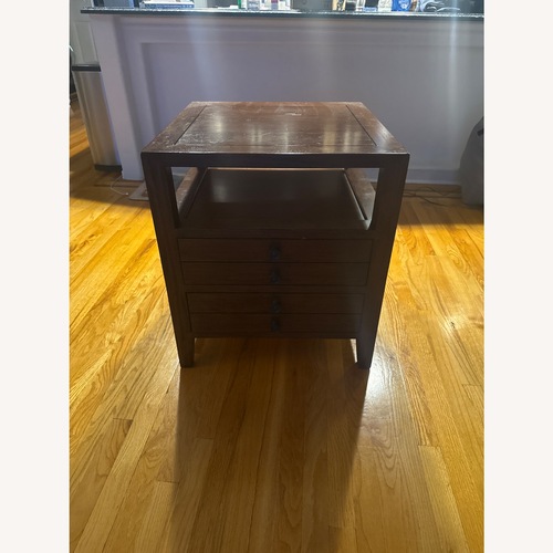 Used Dark Brown Wood Side Table for sale on AptDeco