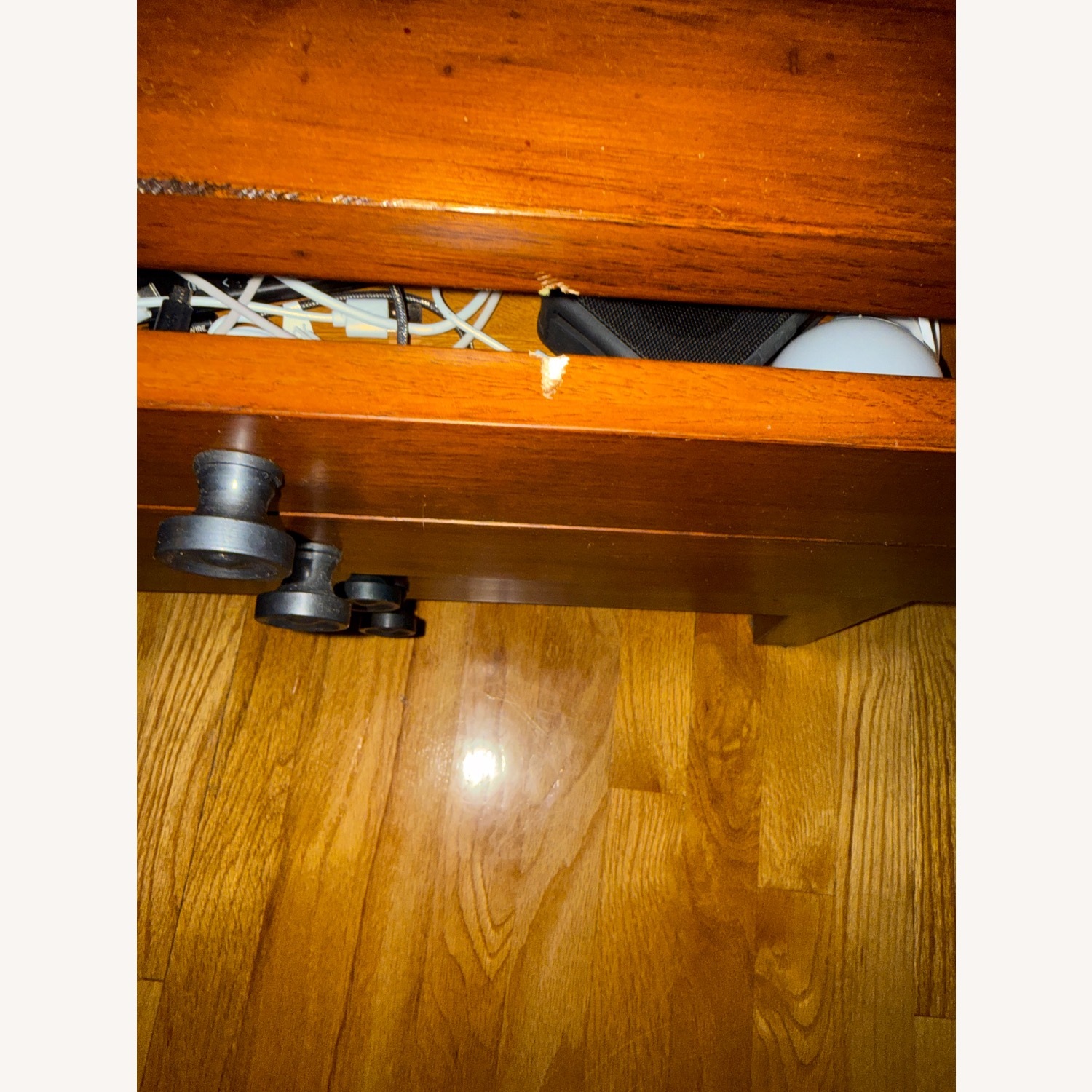Dark Brown Wood Side Table - image-5
