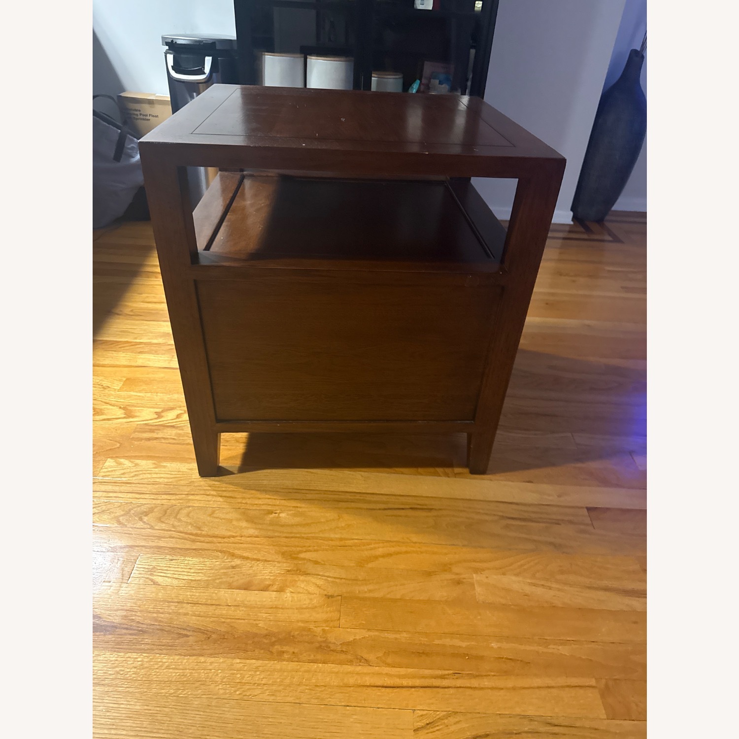 Dark Brown Wood Side Table - image-2