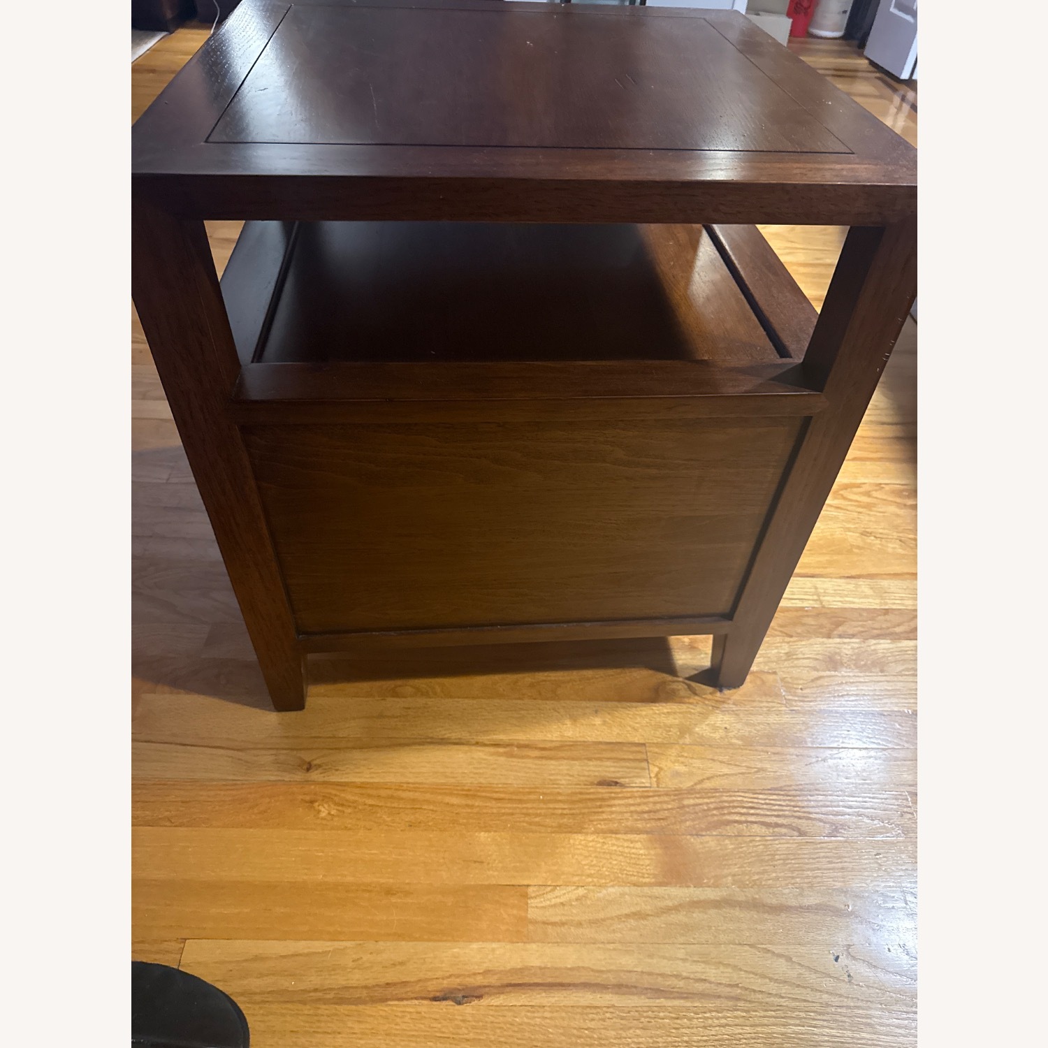 Dark Brown Wood Side Table - image-4