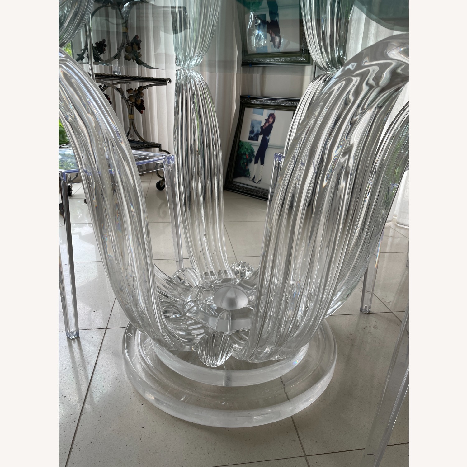 Lalique-Inspired Crystal/Acrylic Dining Table - image-8