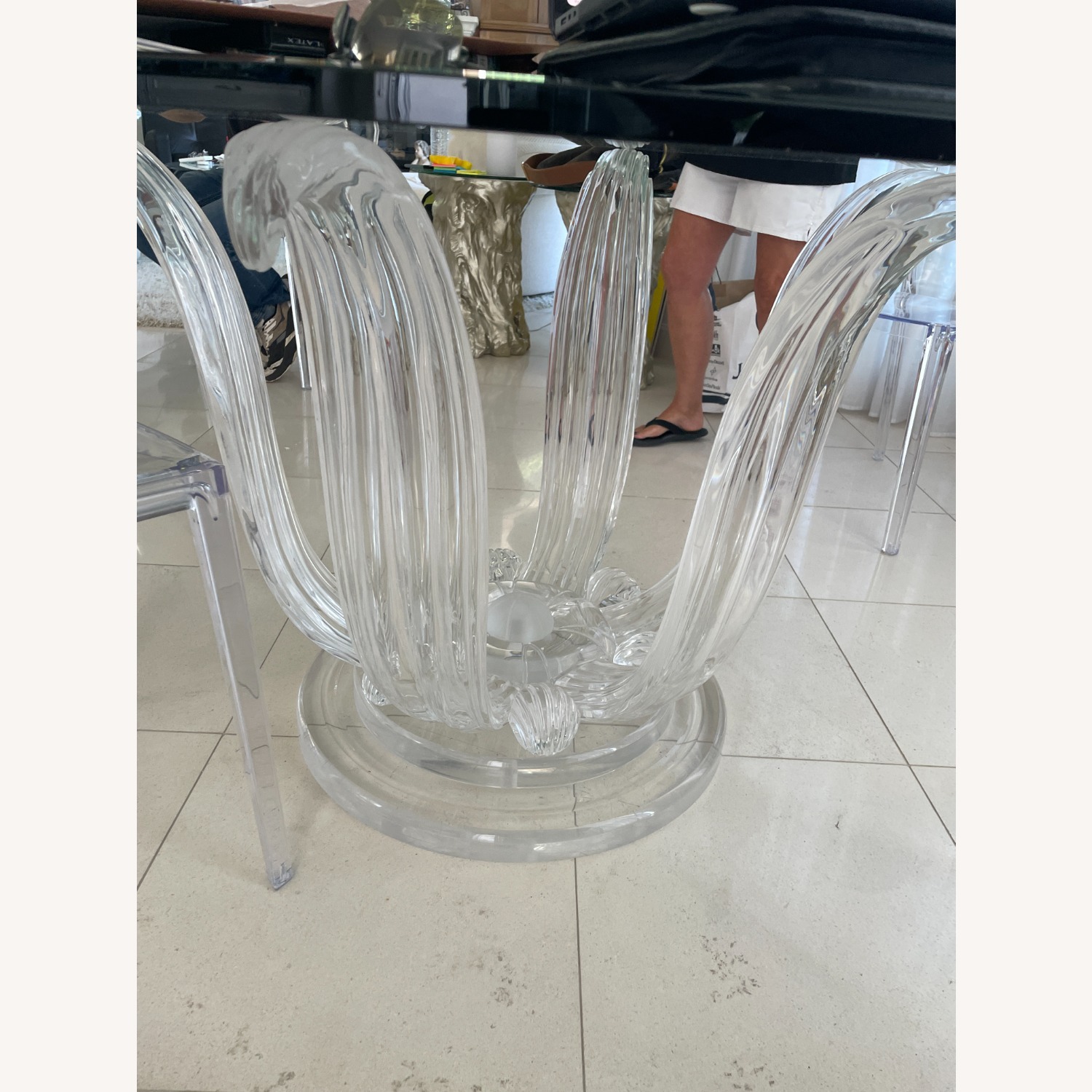 Lalique-Inspired Crystal/Acrylic Dining Table - image-11