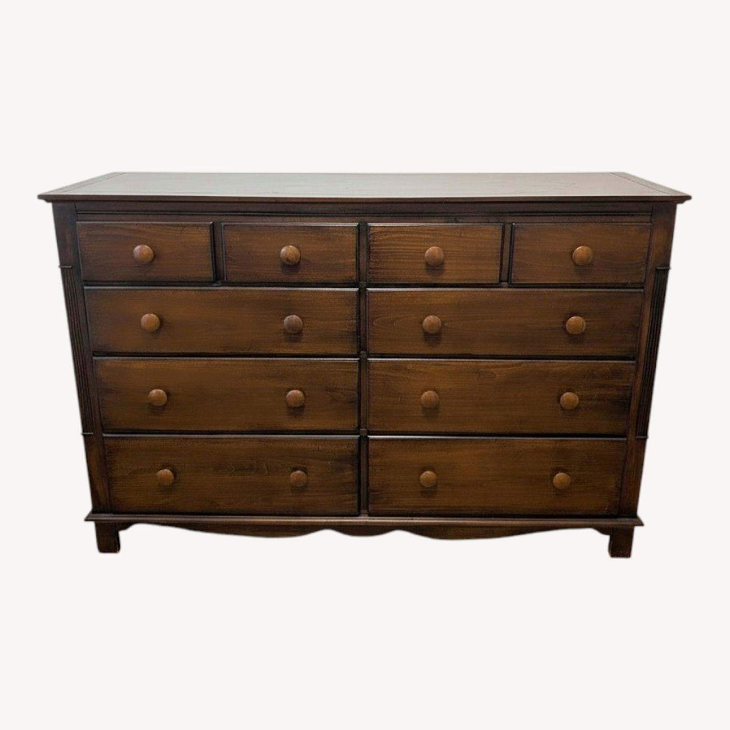 10 Drawer Brown Wooden Dresse - image-0