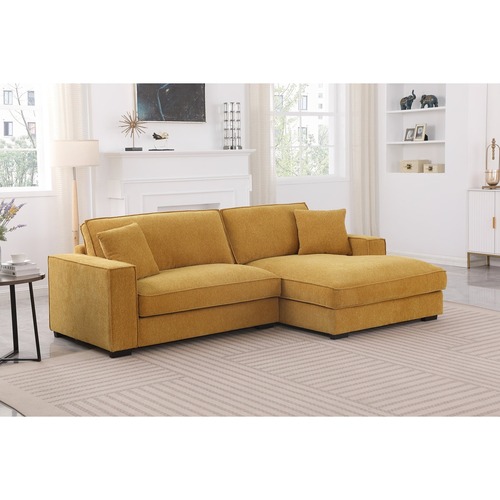 Used Wayfair Gold Fabric Chaise Lounge Sofa for sale on AptDeco
