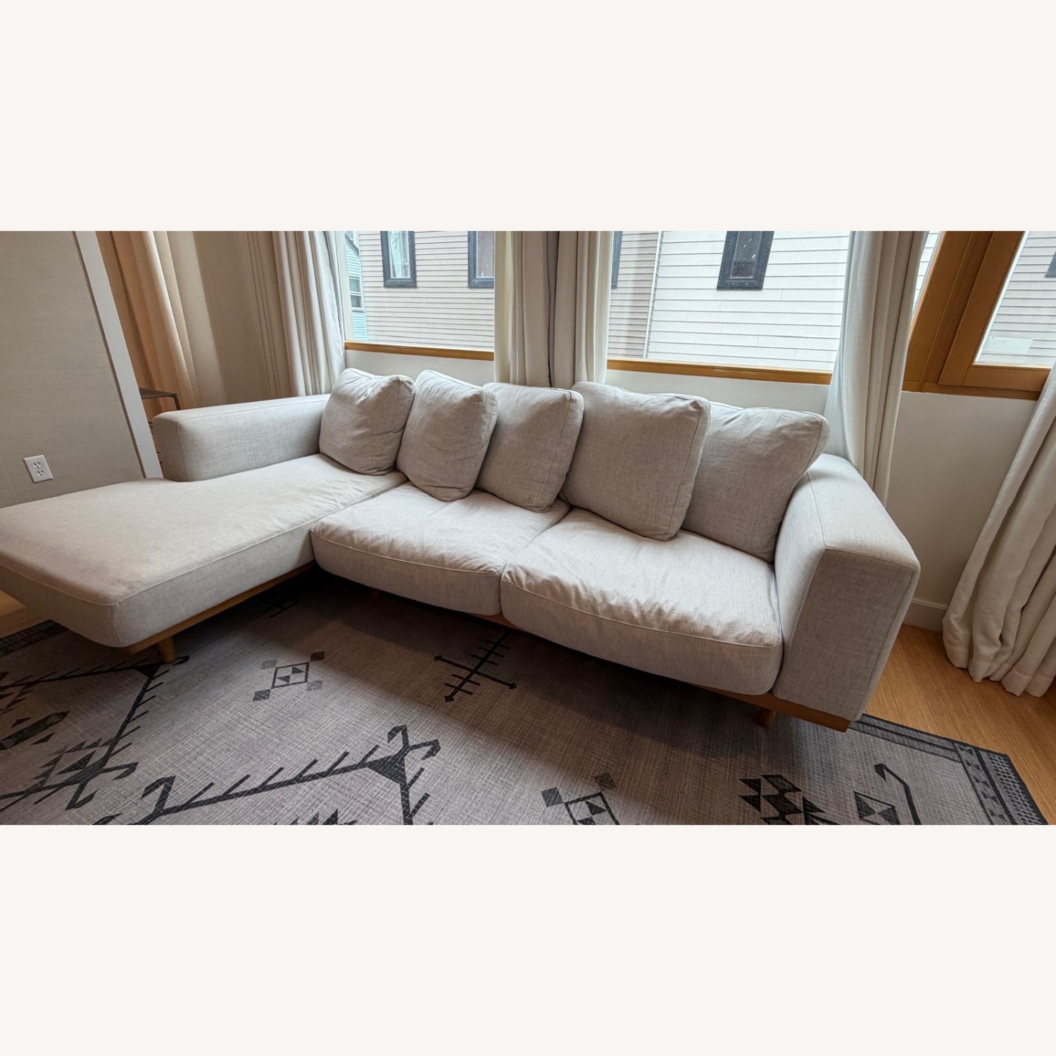 West Elm Newport Light Gray 2 Piece Sectional - image-3