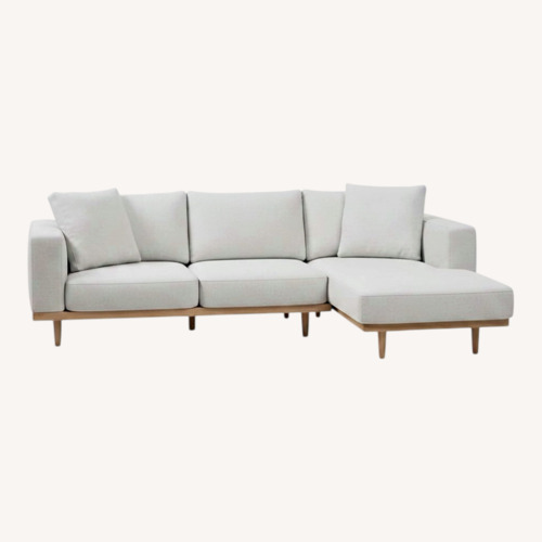 Used West Elm Newport Light Gray 2 Piece Sectional for sale on AptDeco