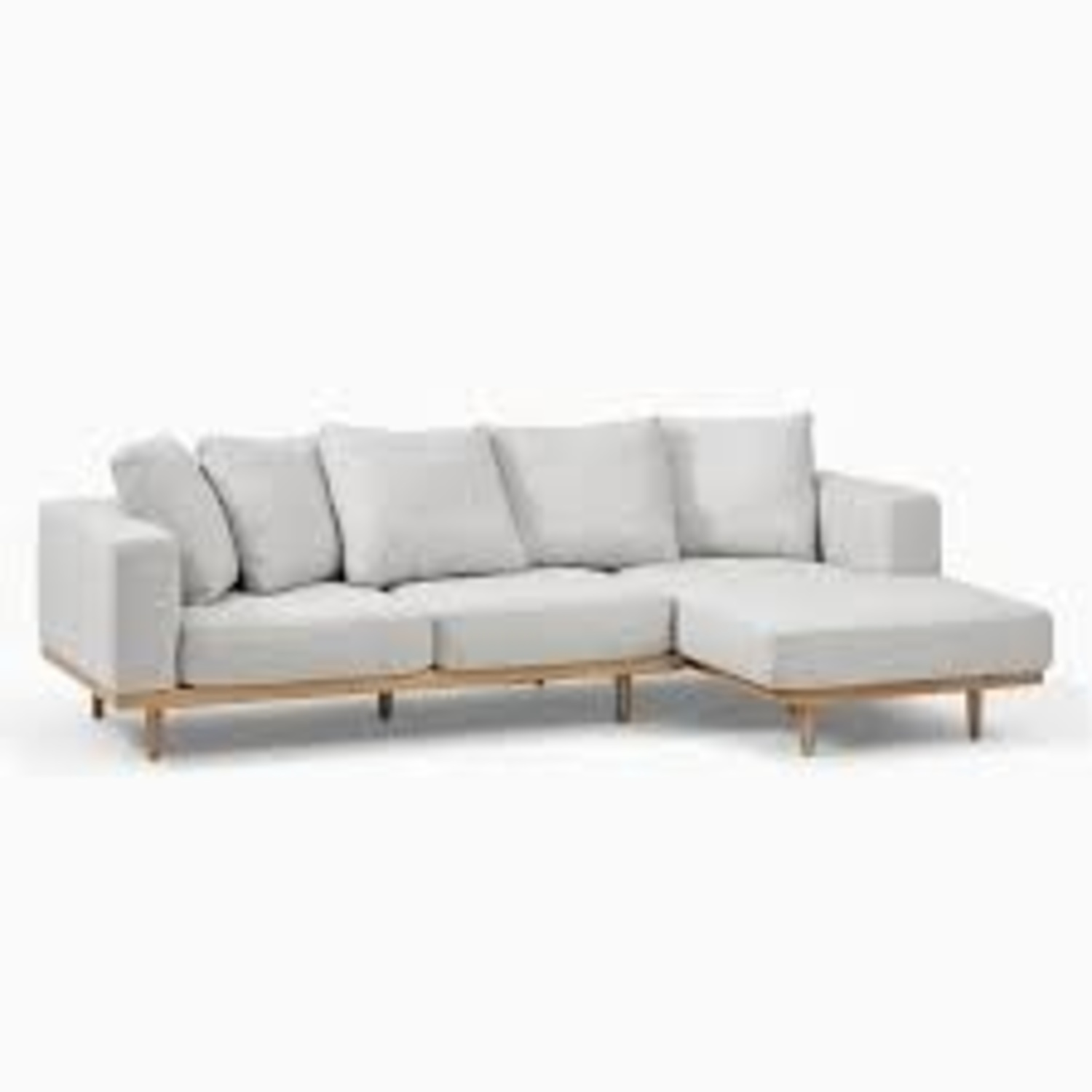 West Elm Newport Light Gray 2 Piece Sectional - image-5