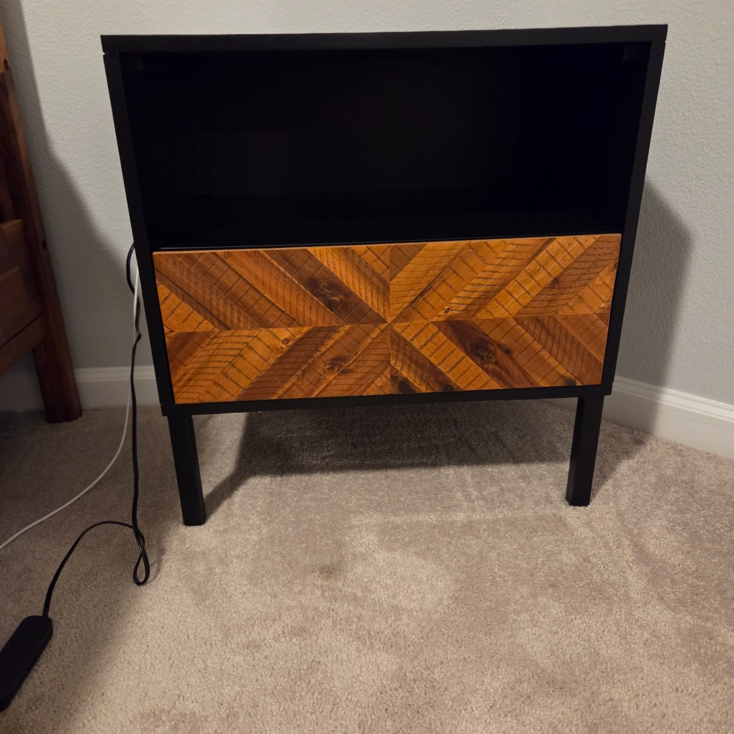 Vivian Nightstand With 1 Drawer – Acacia Wood - image-2