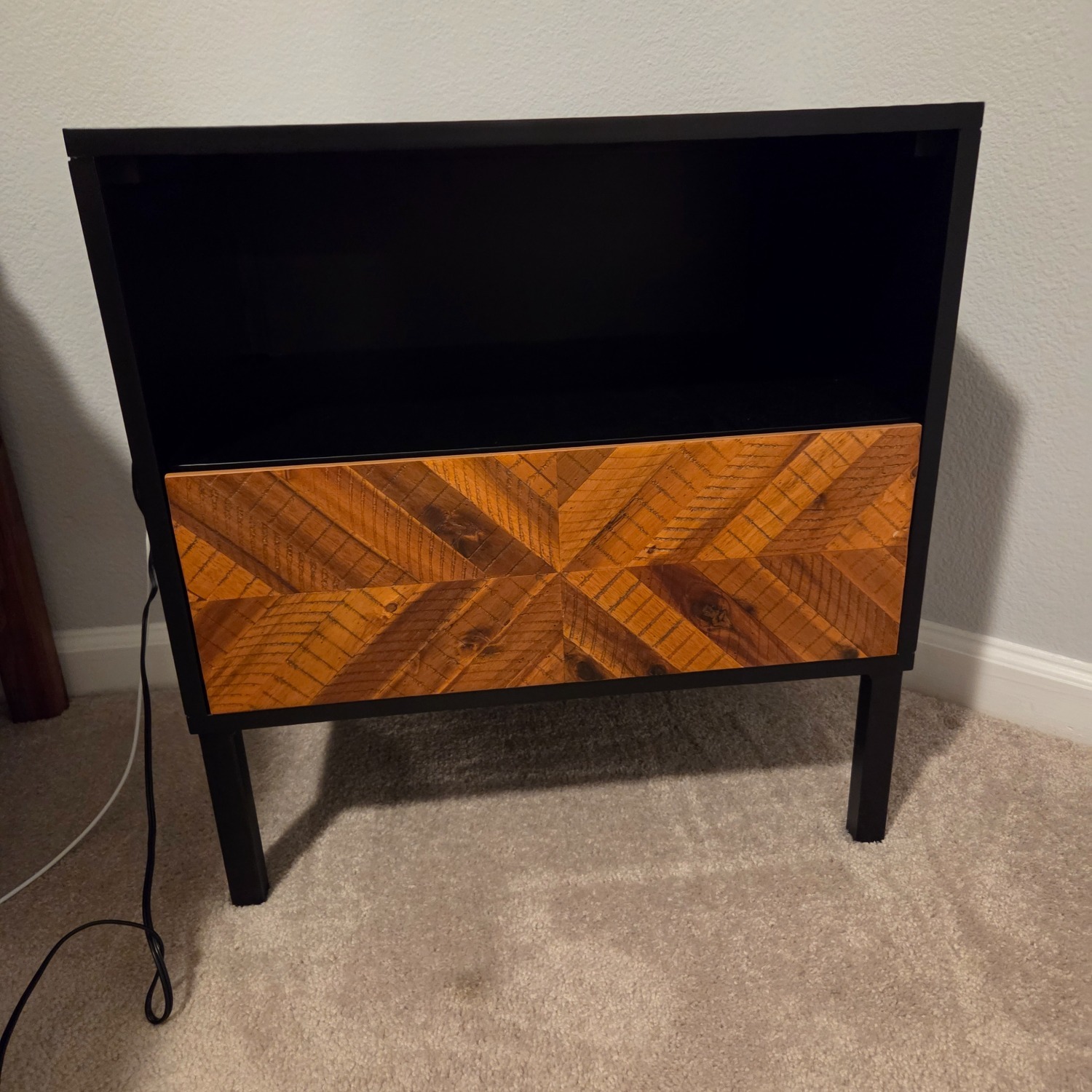 Vivian Nightstand With 1 Drawer – Acacia Wood - image-3