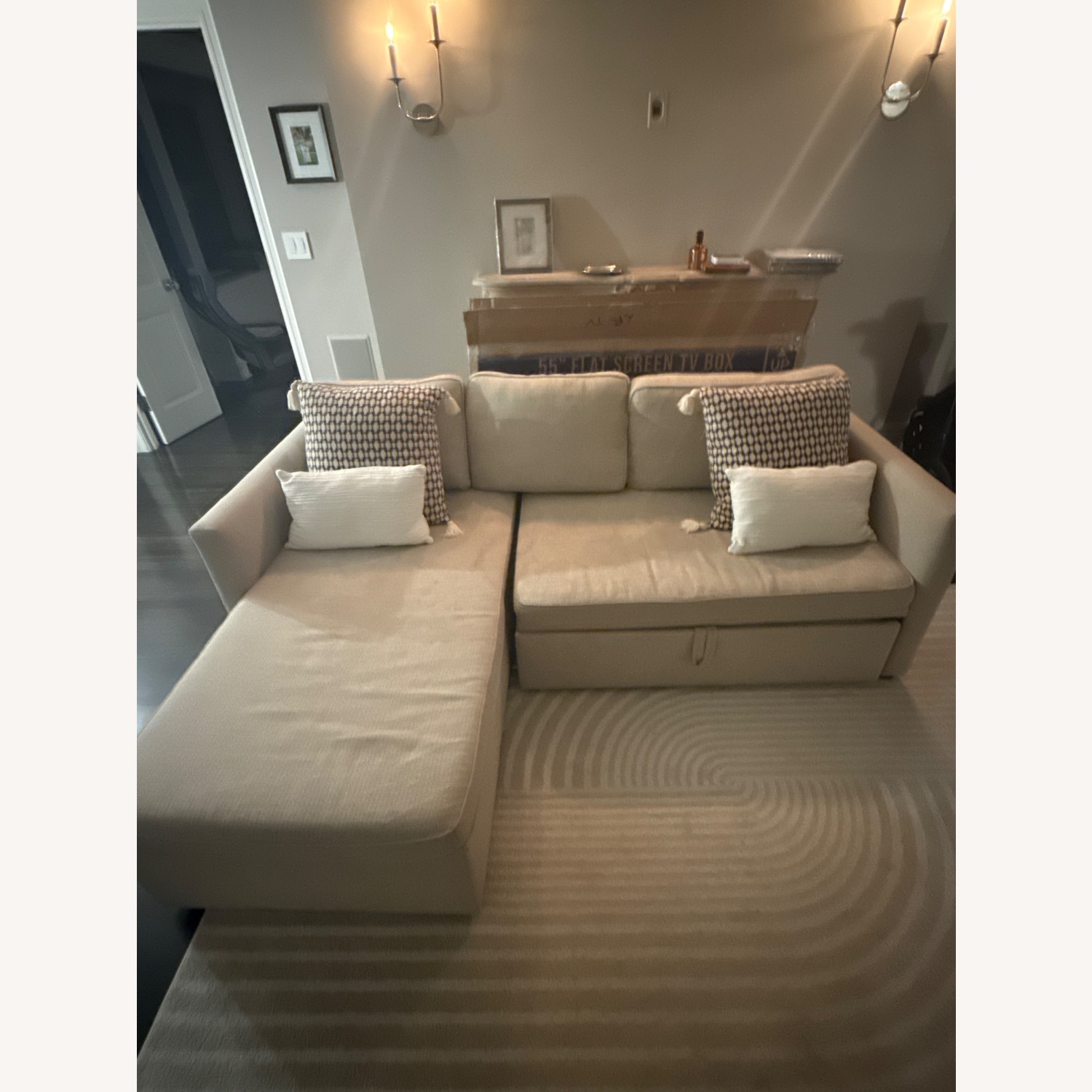 West Elm Harris 83" Sleeper Sectional W Storage - image-2