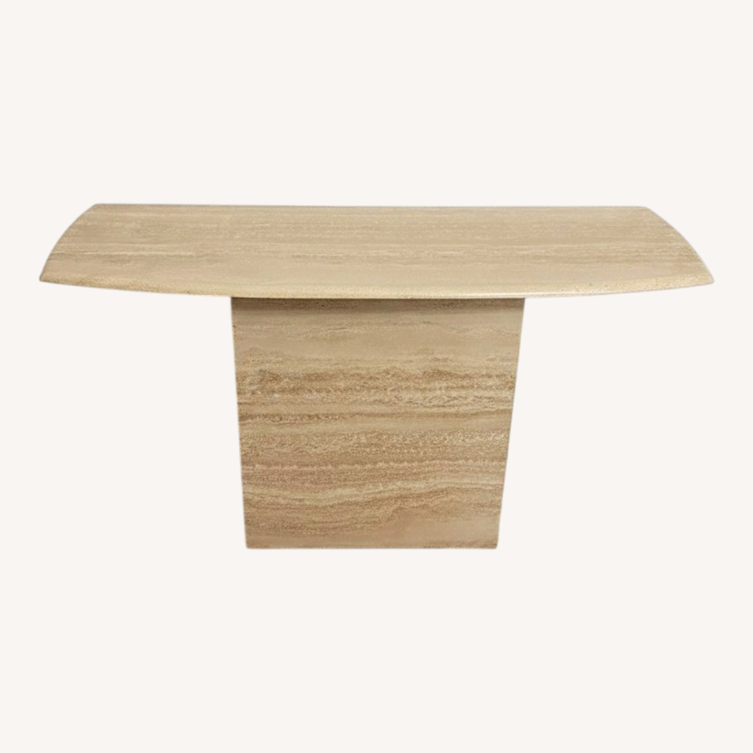Vintage 1980s Postmodern Travertine Console Table - image-0