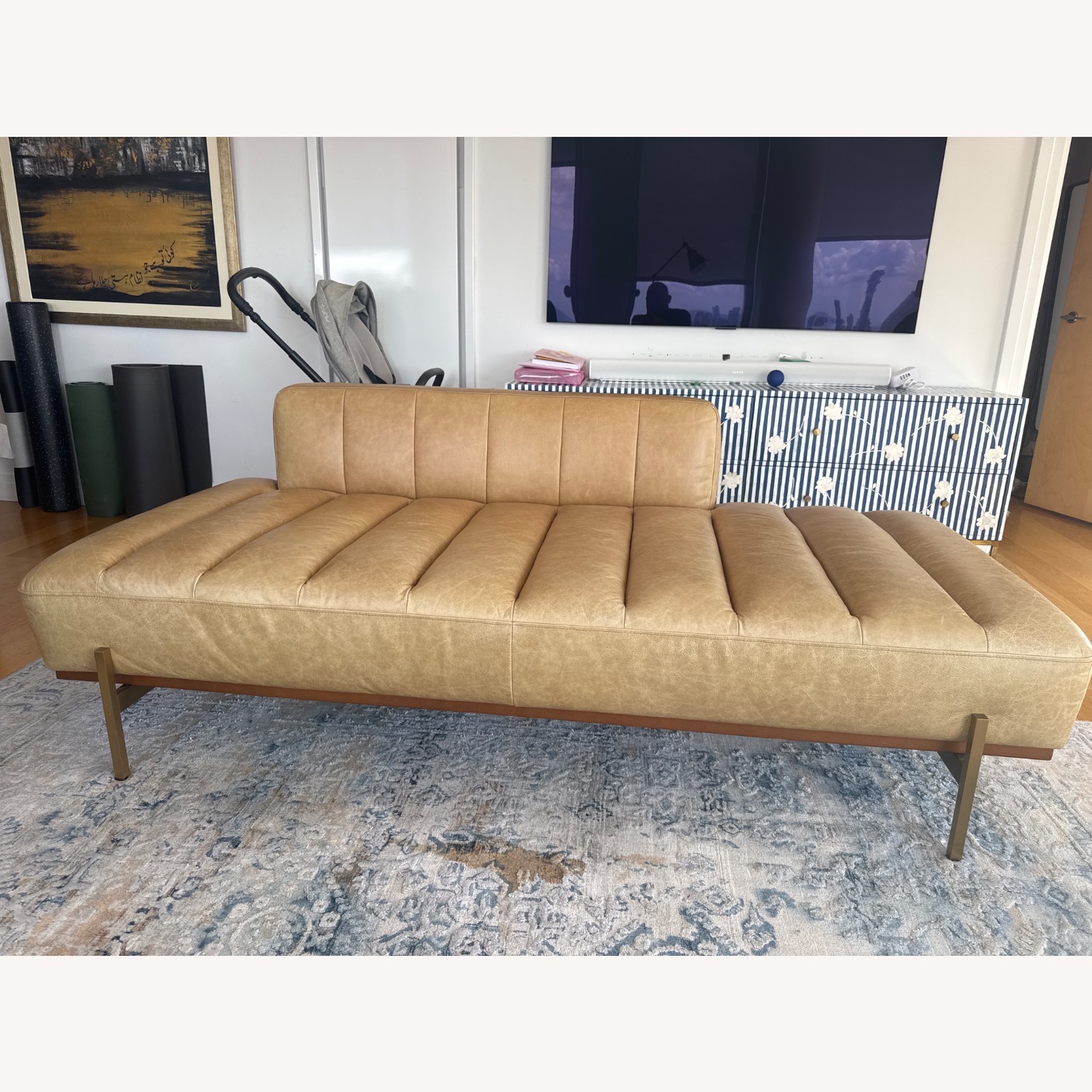 Arhaus Lansing Leather Daybed — Metro Brown - image-3